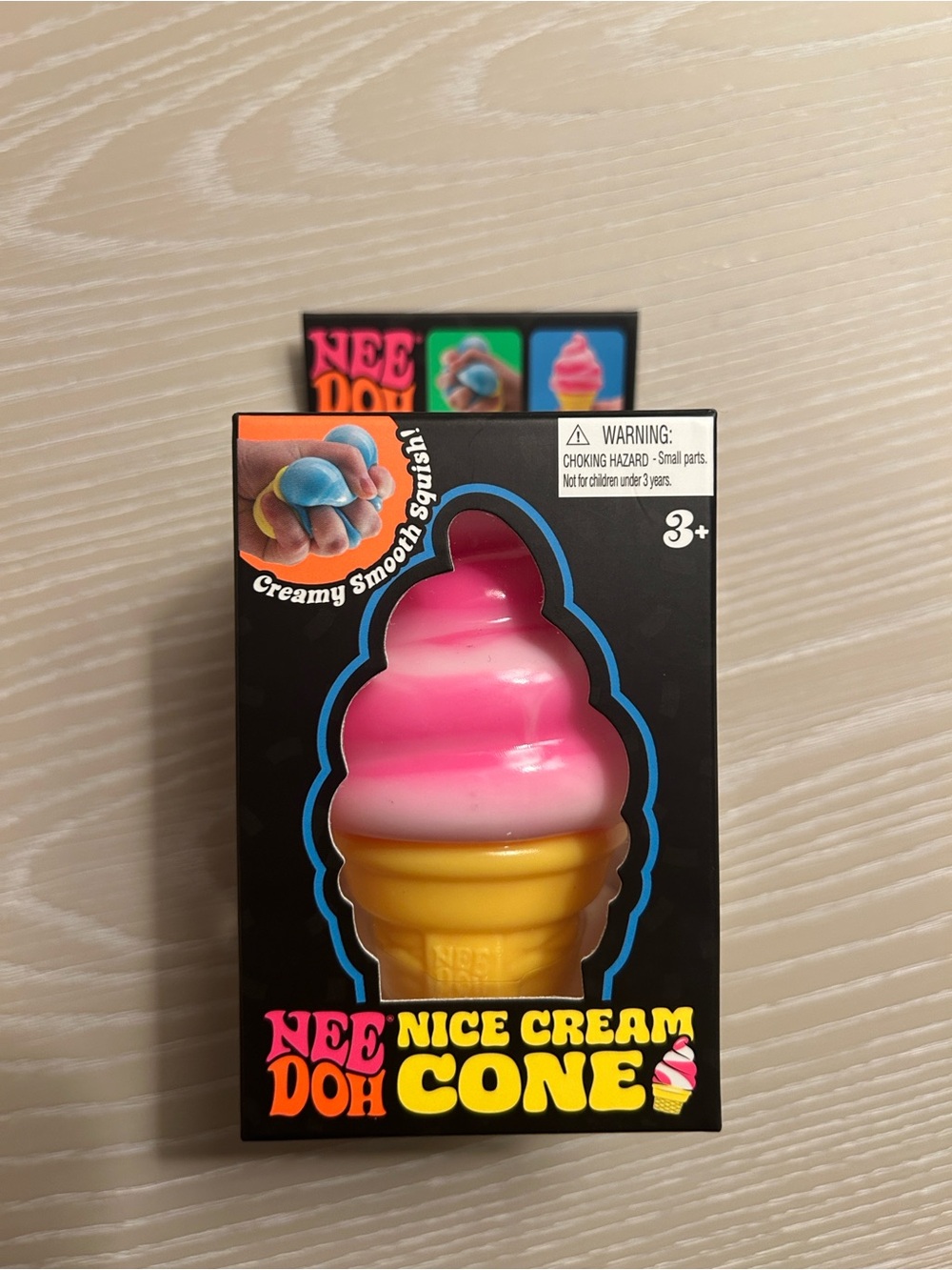 NeeDoh Nice Cream Cone Squishy Toy - Pink & Yellow